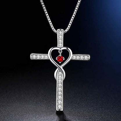 Fashion Cross Inlaid Zircon Pendant