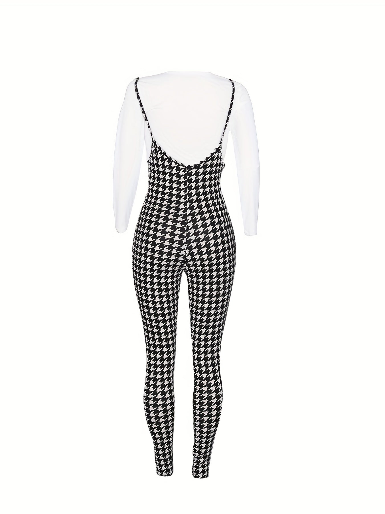 Houndstooth Harmony Two-Piece Set - Women's Stylish Ensemble