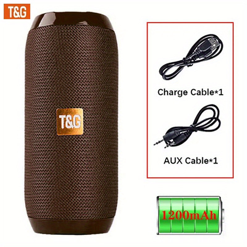 Portable Outdoor Wireless Bass Speaker With Charging Cable And Aux Cable