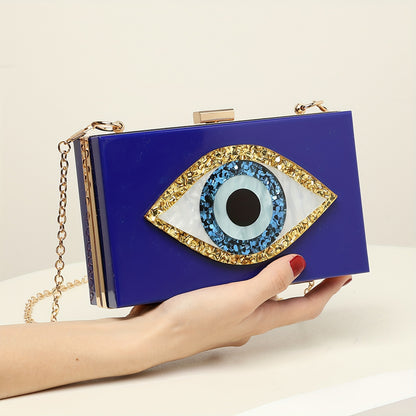 Evil Eye Acrylic Crossbody Clutch