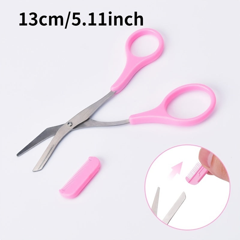 Eyebrow Trimmer Scissor With Comb Grooming Shaping