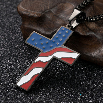 Flag Cross Necklace