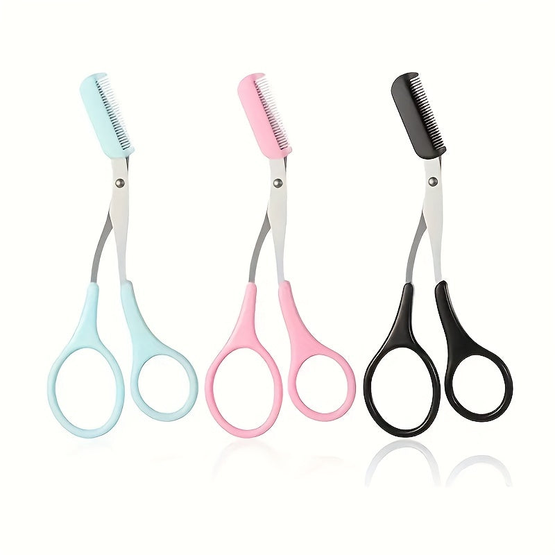 Eyebrow Trimmer Scissor With Comb Grooming Shaping