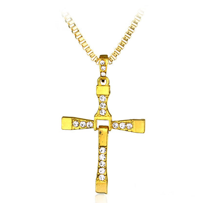 Fast And The Furious Classic Rhinestone Pendant Cross Necklaces