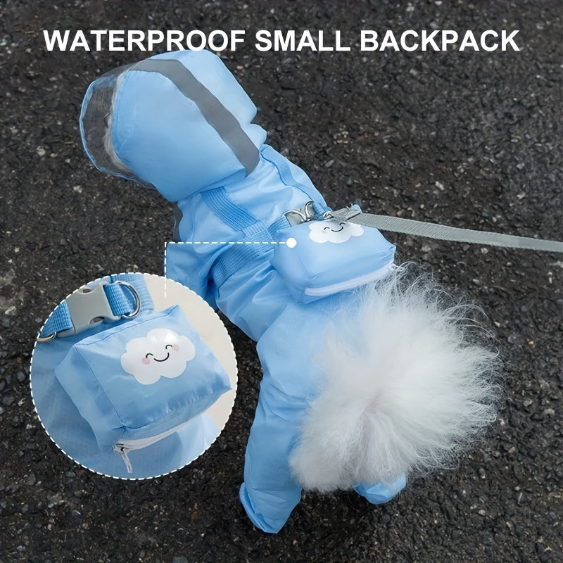 Puddle-Ready Pup: Pet Raincoat with Transparent Hat for Small to Medium Dogs