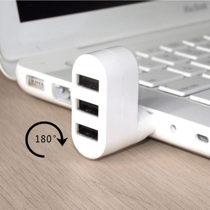 3-Port USB Rotate Splitter Mini Adapter for Laptop and PC Hub