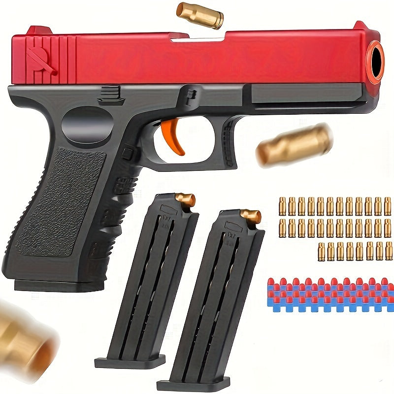 Locked and Loaded Fun: Soft Bullet Toy Gun with Cartridge and Pull Back Action