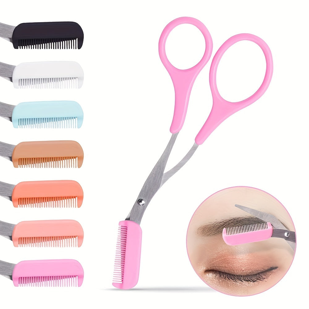 Eyebrow Trimmer Scissor With Comb Grooming Shaping