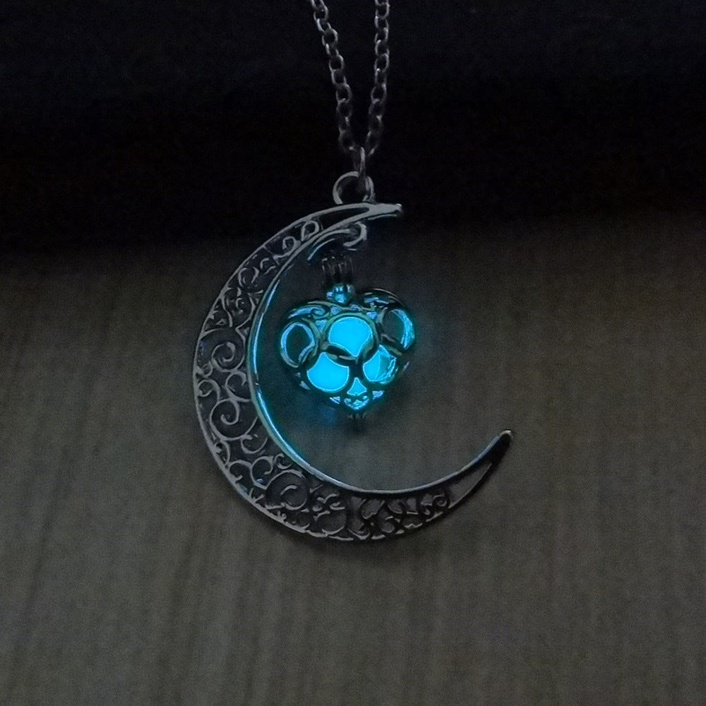 Glowing Pendant Necklaces Silver Plated Chain Necklaces