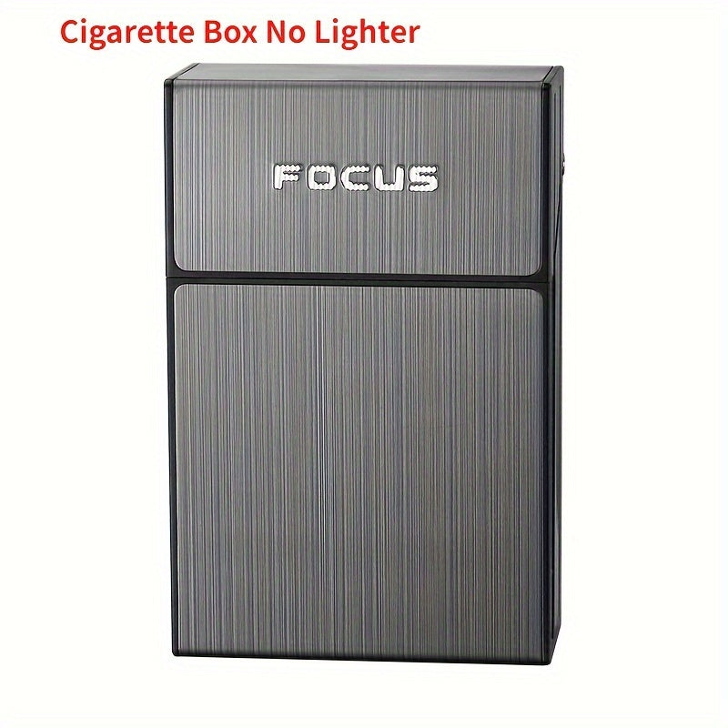 Flame on the Go: 2-in-1 20pcs Cigarette Capacity Case Box with USB Lighter"