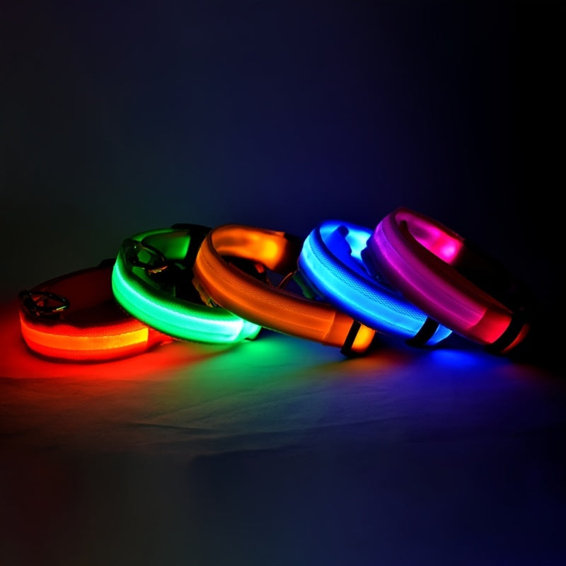 LED Glow-In-The-Dark Pet Collar For Small And Medium Dogs