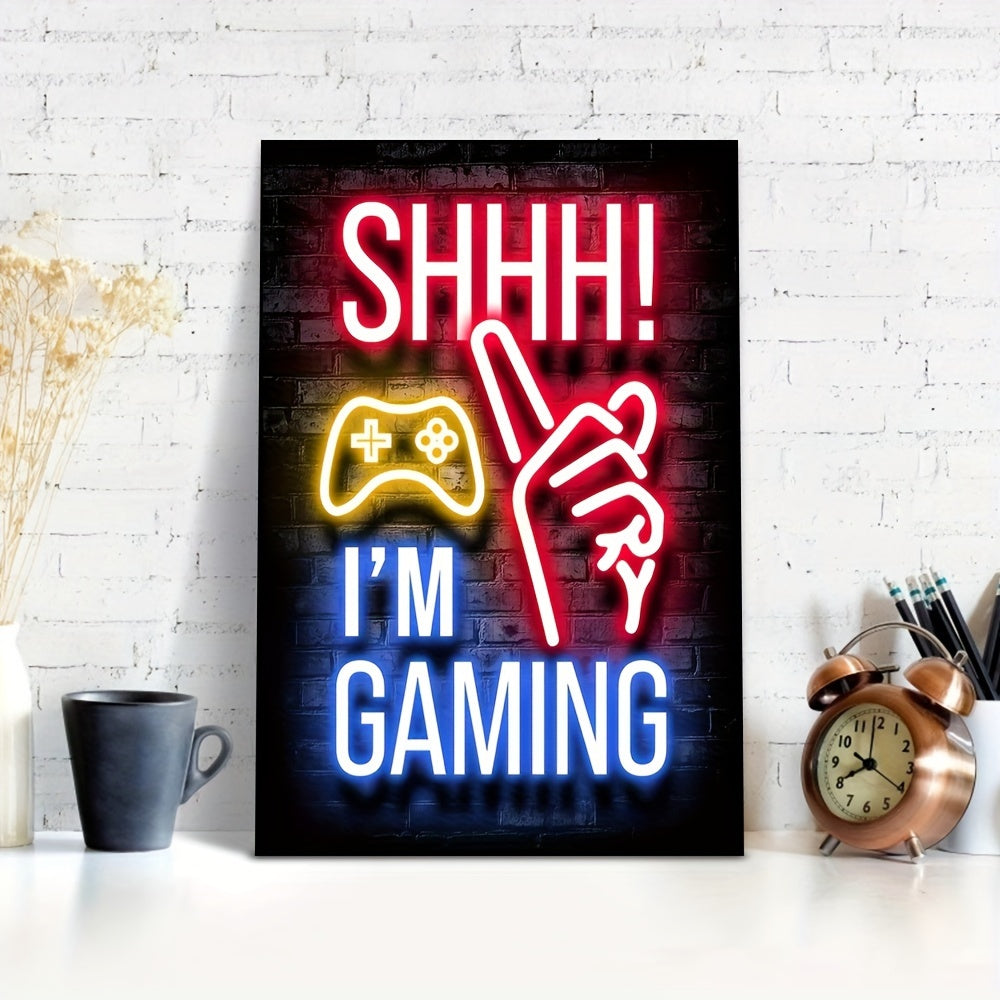 Neon Game Poster - Vibrant Canvas Painting