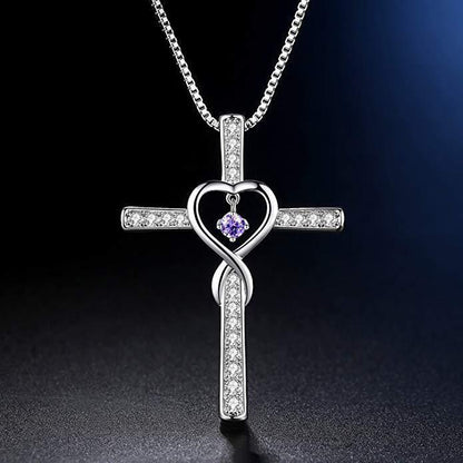 Fashion Cross Inlaid Zircon Pendant