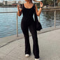 Slim Fit Sexy Hip Raise Backless Exercise Jumpsuit