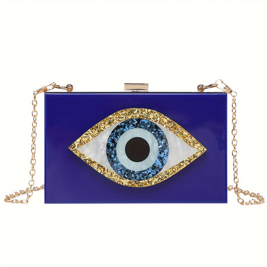 Evil Eye Acrylic Crossbody Clutch