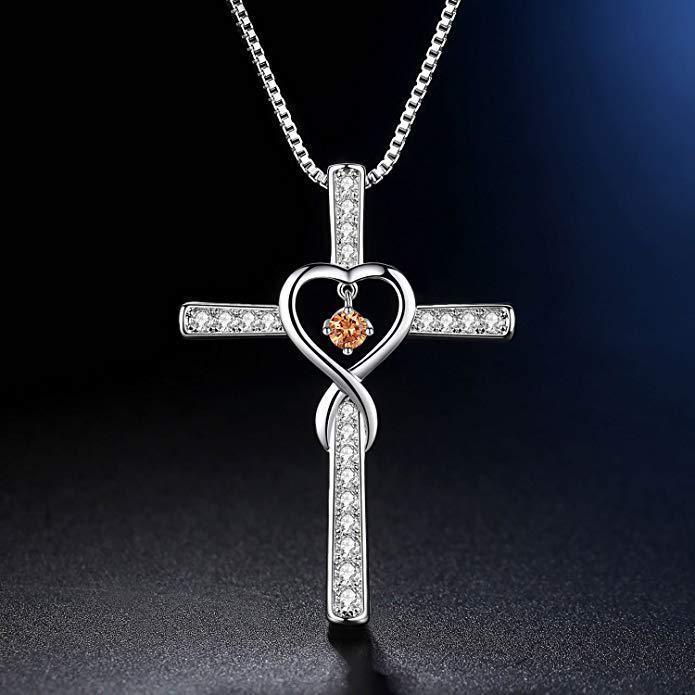 Fashion Cross Inlaid Zircon Pendant