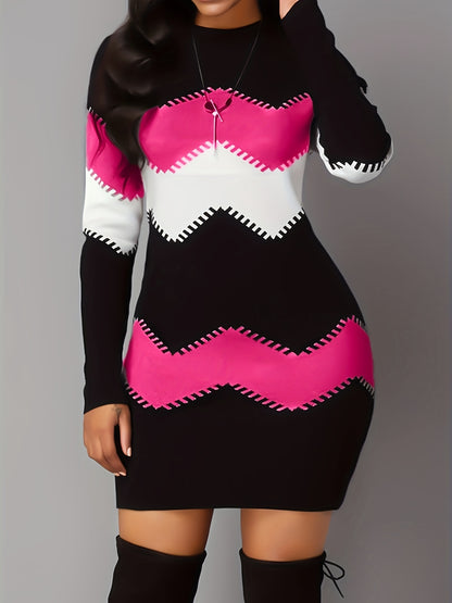 Simple Casual Long Sleeve Bodycon Mini Dress