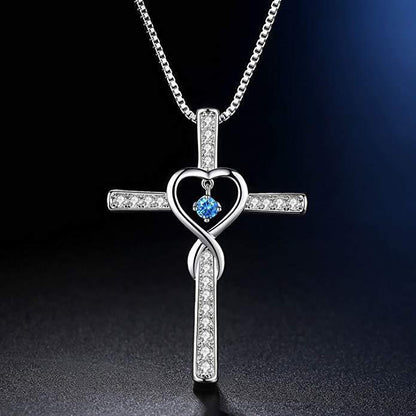 Fashion Cross Inlaid Zircon Pendant