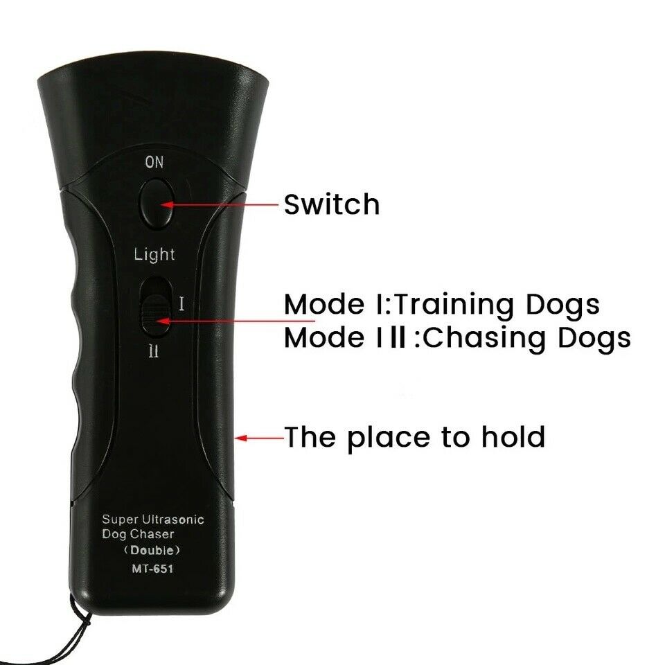 Ultrasonic Anti Dog Barking Trainer LED Light Gentle Chaser Petgentle Sonics