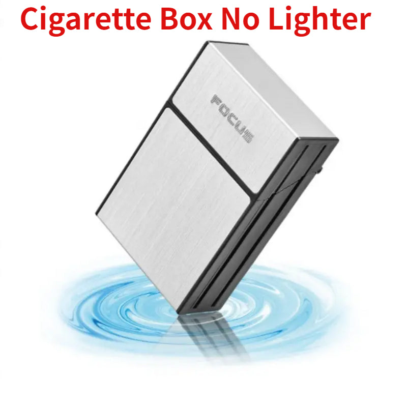 Flame on the Go: 2-in-1 20pcs Cigarette Capacity Case Box with USB Lighter"