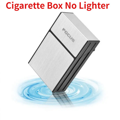 Flame on the Go: 2-in-1 20pcs Cigarette Capacity Case Box with USB Lighter"