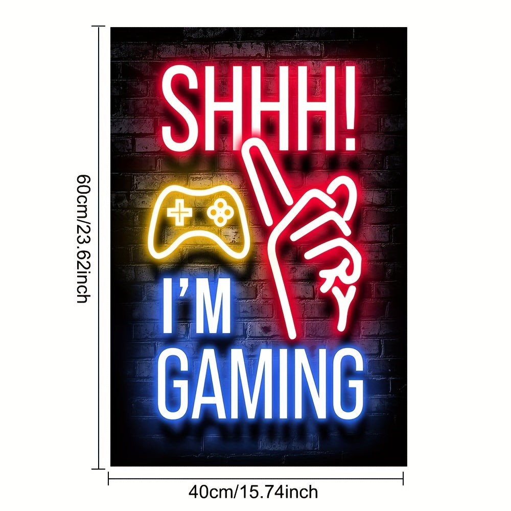 Neon Game Poster - Vibrant Canvas Painting