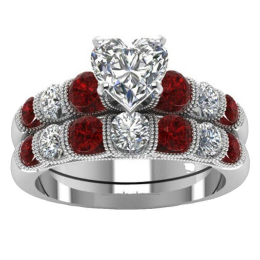 Fashion piece Ring With Heart Shaped Diamonds