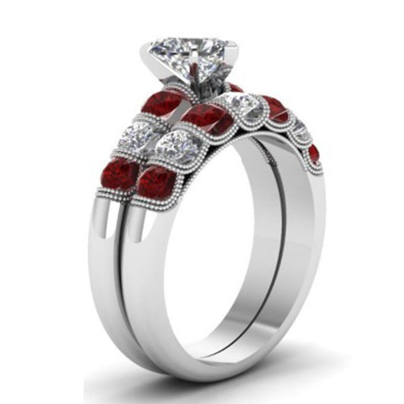 Fashion piece Ring With Heart Shaped Diamonds