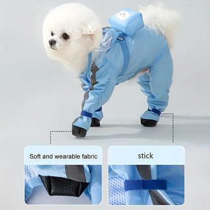 Puddle-Ready Pup: Pet Raincoat with Transparent Hat for Small to Medium Dogs