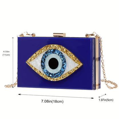 Evil Eye Acrylic Crossbody Clutch