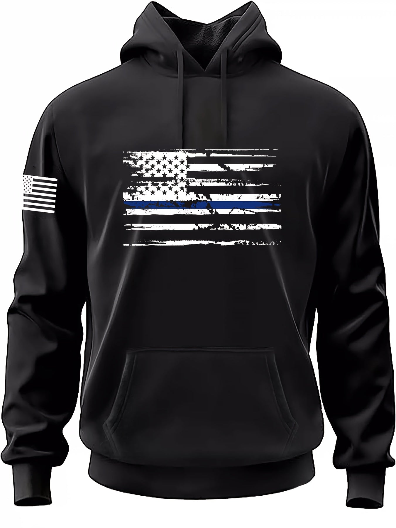 Men's Casual American Flag Graphic Print Hoodie - Oversized Comfort