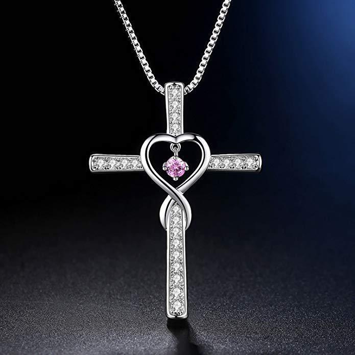 Fashion Cross Inlaid Zircon Pendant