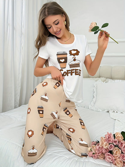 Sweet Dreams Delight: Coffee & Cake Pajama Set