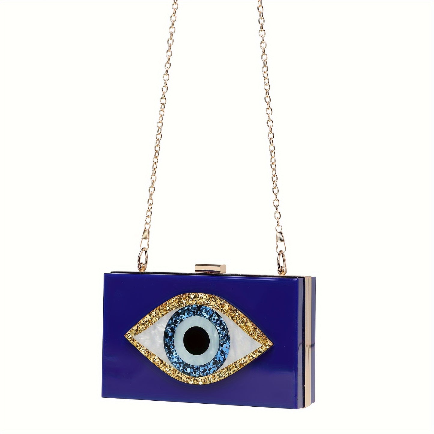 Evil Eye Acrylic Crossbody Clutch