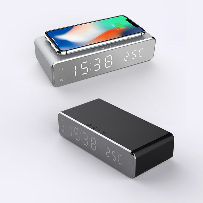 Wireless Charger LED Alarm Clock: Modern, Sleek, Multi-functional Desk Decor