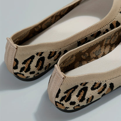 Women's Slip-on Casual Leopard Print Pointed Toe Flat Shoes