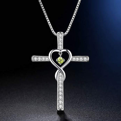 Fashion Cross Inlaid Zircon Pendant