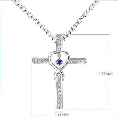 Fashion Cross Inlaid Zircon Pendant