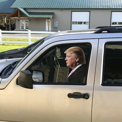 Trump on the Go! Express Your Support with a Life-Size Car Sticker – 1PC