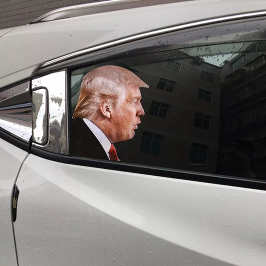 Trump on the Go! Express Your Support with a Life-Size Car Sticker – 1PC