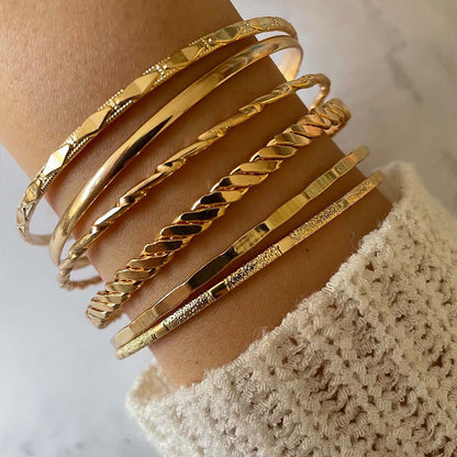 Bohemian Gold colored Bracelet Set (6 pcs)