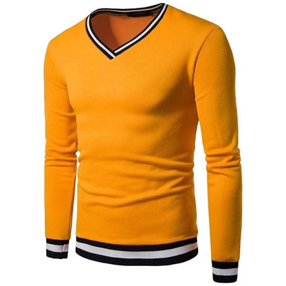 Men's Color Block V-Neck Sweatshirt, your go-to casual winter pullover