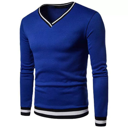 Men's Color Block V-Neck Sweatshirt, your go-to casual winter pullover