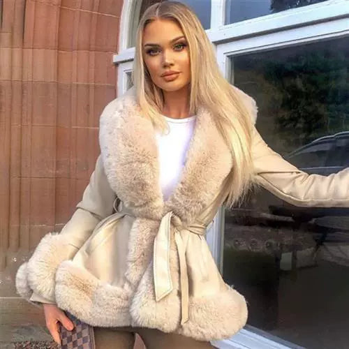 Women's Faux Fur Mink Coat