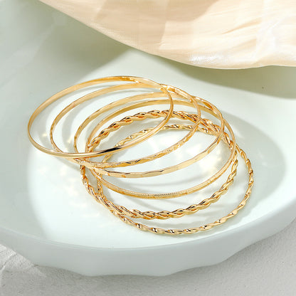 Bohemian Gold colored Bracelet Set (6 pcs)