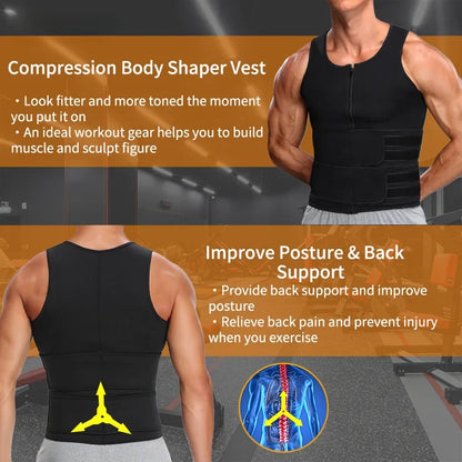 Men's Body Shaper Waist Trainer Fitness Suits