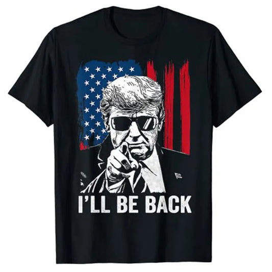 Trump 2024: 'I'll Be Back' Tee - Pro-Trump Campaign Gear for Men and Women