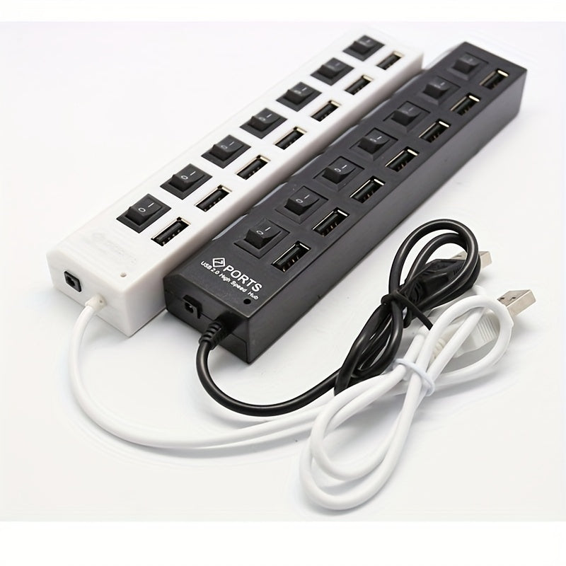 4-Port/7-Port Universal USB Hub with Independent Switches - Streamline Your Connectivity