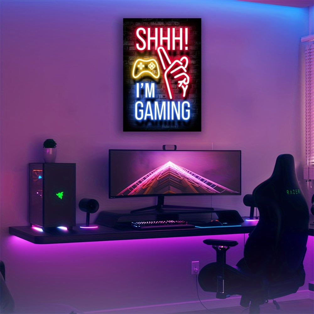 Neon Game Poster - Vibrant Canvas Painting