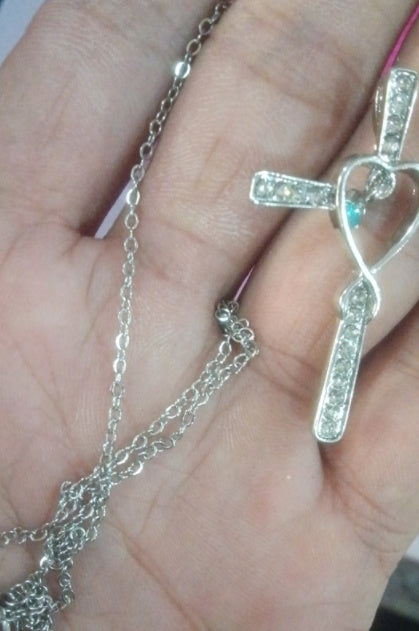 Fashion Cross Inlaid Zircon Pendant